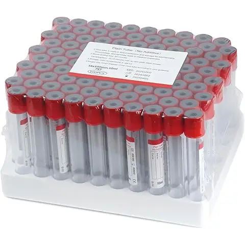 100pcs/lot 10ml PET/Glass Disposable Glass Vacuum No Anticoagulant Vacuum Blood Collection Tube Vacutainer