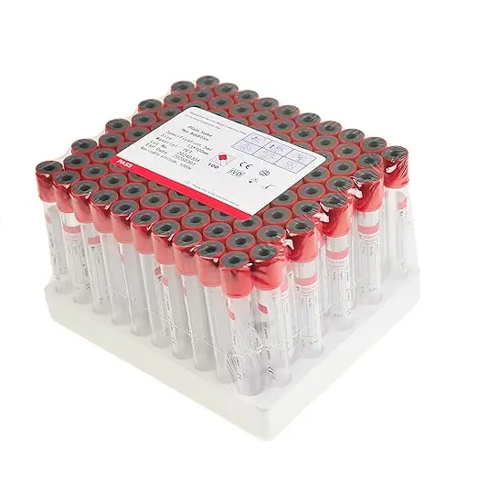 100pcs/lot 10ml PET/Glass Disposable Glass Vacuum No Anticoagulant Vacuum Blood Collection Tube Vacutainer