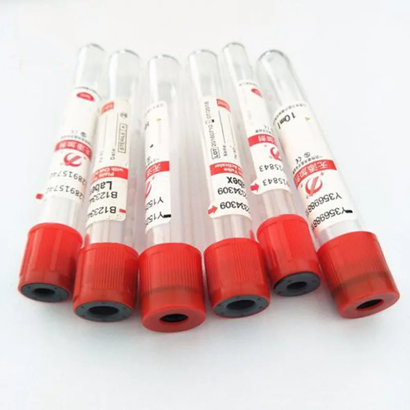 100pcs/lot 10ml PET/Glass Disposable Glass Vacuum No Anticoagulant Vacuum Blood Collection Tube Vacutainer