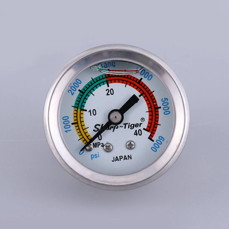 Oil Filled/Oil-free Pressure Gauge 40Mpa/6000PSI High Pressure Pump Air Compressor Pressure Gauge M10*1 Thread M10 Gasket