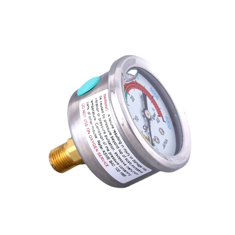 Oil Filled/Oil-free Pressure Gauge 40Mpa/6000PSI High Pressure Pump Air Compressor Pressure Gauge M10*1 Thread M10 Gasket