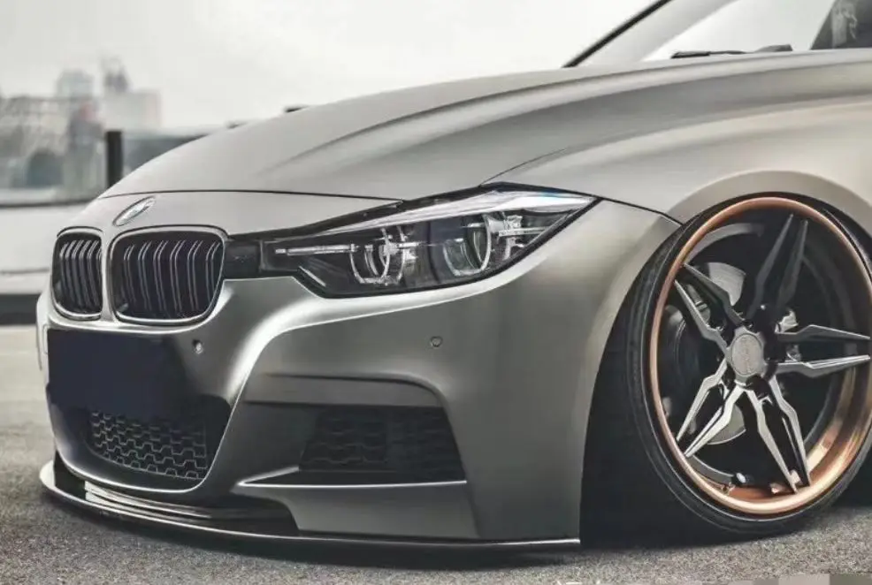 For BMW 3 Series F30 F31 F35 2013-2019 MT Style Front Bumper Lower Grille Modified with Fog Lamp Delete Mesh Cover Compatible