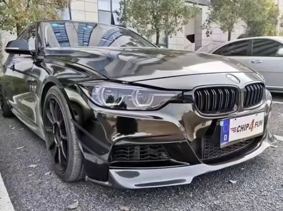 For BMW 3 Series F30 F31 F35 2013-2019 MT Style Front Bumper Lower Grille Modified with Fog Lamp Delete Mesh Cover Compatible