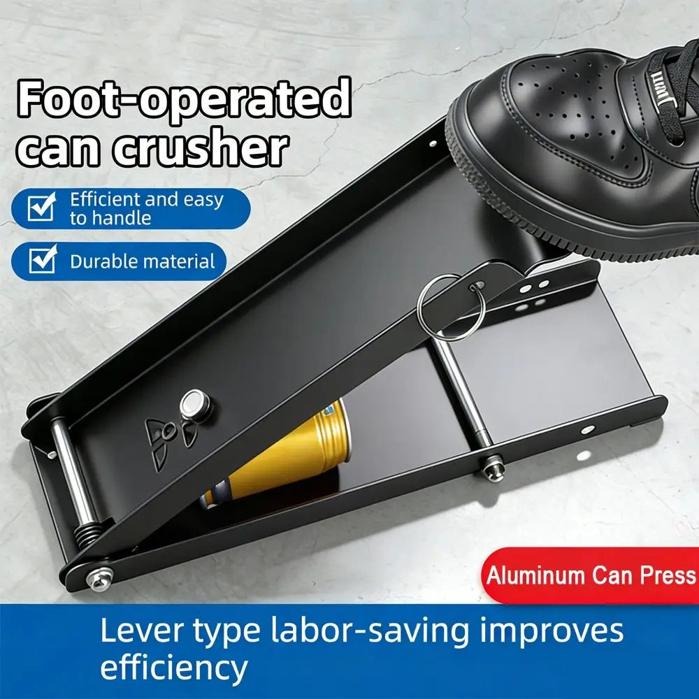Lever Action Foot Operated Can Crusher Effort-Saving High-Efficiency Household Can Crusher Non-Slip Thickened Durable