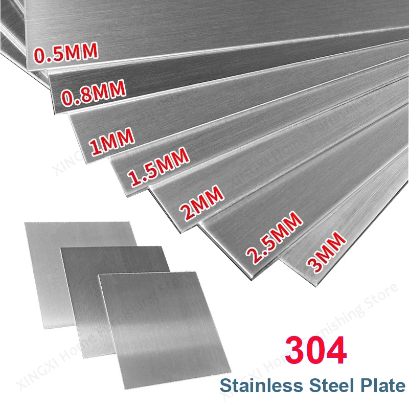 304 Stainless Steel Plate Thin Steel Plate Processing Customized DIY Handmade Raw Material Laser Cutting Steel Plate