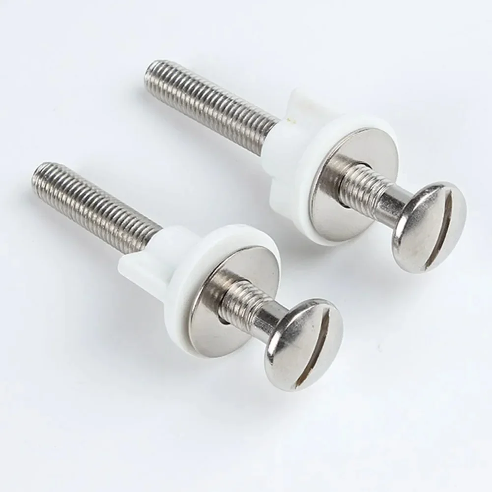 M6 Toilet Seat Hinge Bolt Screw Fixings Top Mounted Hinge Toilet Seat Parts Toilet Seat Hinge Bolt Screws Replace Bathroom Acces
