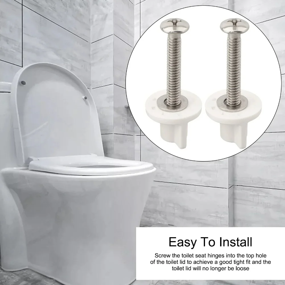 M6 Toilet Seat Hinge Bolt Screw Fixings Top Mounted Hinge Toilet Seat Parts Toilet Seat Hinge Bolt Screws Replace Bathroom Acces