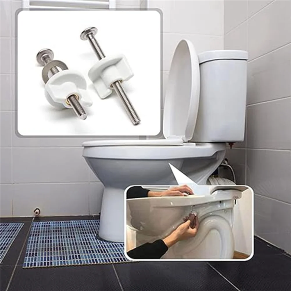 M6 Toilet Seat Hinge Bolt Screw Fixings Top Mounted Hinge Toilet Seat Parts Toilet Seat Hinge Bolt Screws Replace Bathroom Acces