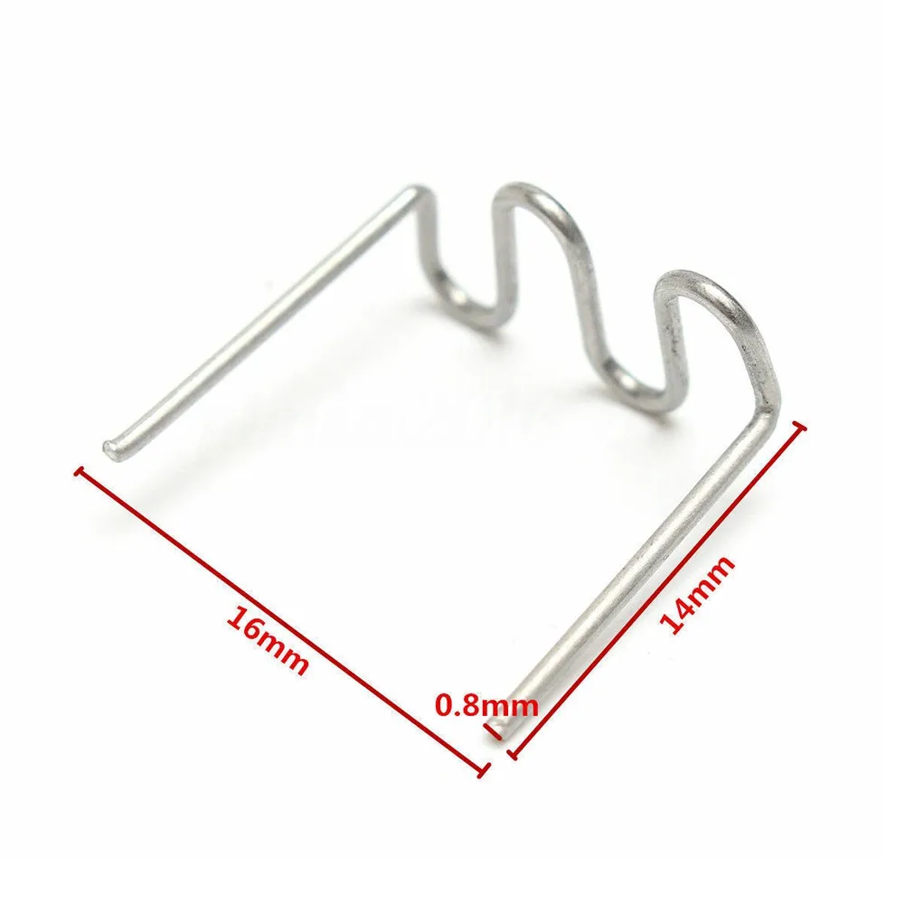 100pc Welding Nail Gun Nails Hot Stapler Staples 0.8/0.6mm For Plastic Welder Hot Welding Machine Welding Bumper Car Repair Kit