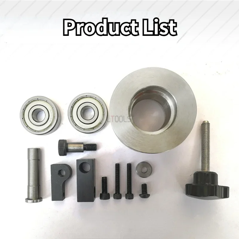 φ68*50mm Belt Grinder Aluminium Wheel with Sand Belt Adjustable Double Bearing Driven Wheel for Belt Sander Conveyor Guide Whee
