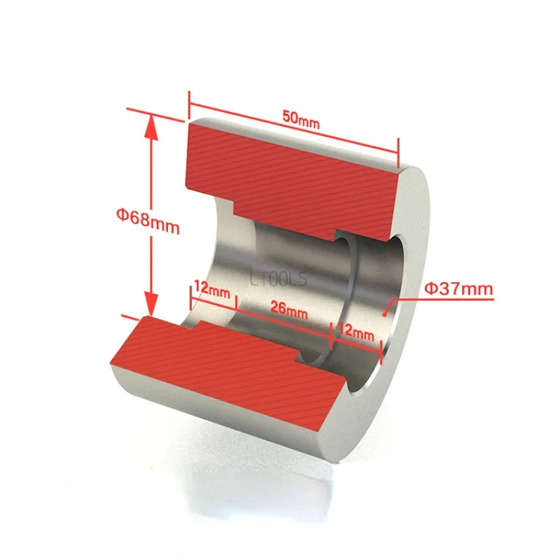 φ68*50mm Belt Grinder Aluminium Wheel with Sand Belt Adjustable Double Bearing Driven Wheel for Belt Sander Conveyor Guide Whee