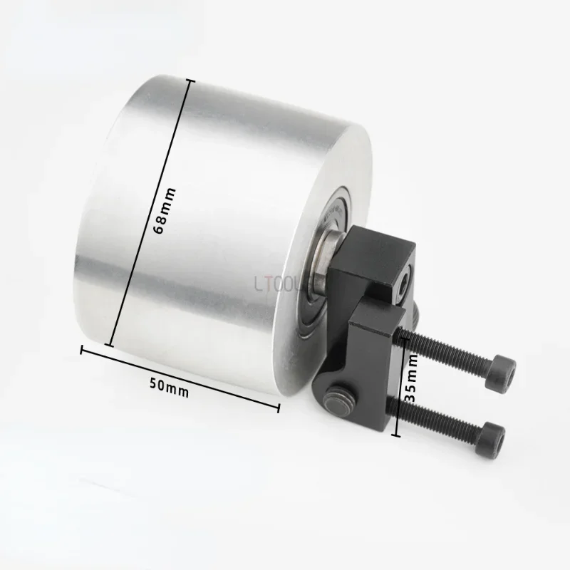 φ68*50mm Belt Grinder Aluminium Wheel with Sand Belt Adjustable Double Bearing Driven Wheel for Belt Sander Conveyor Guide Whee
