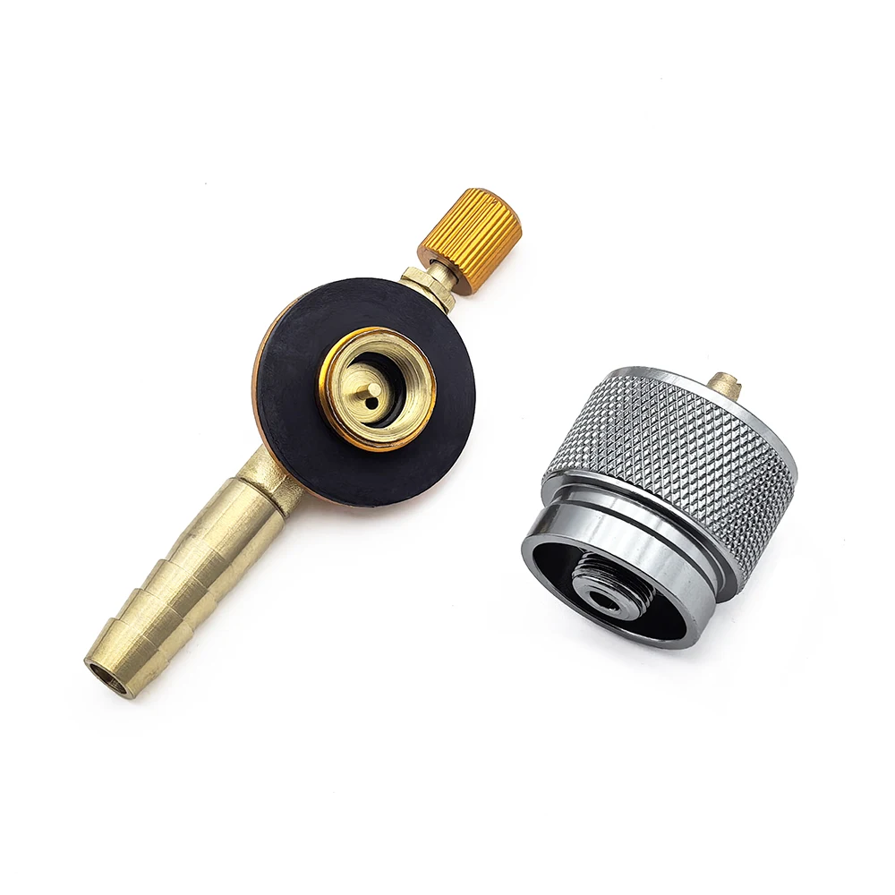 MAPP Gas Cylinder Adapter/ EN417 Gas Canister Adapter with 8mm Hose Barb Connector & Adjustable Valve for Welding Torch Burner