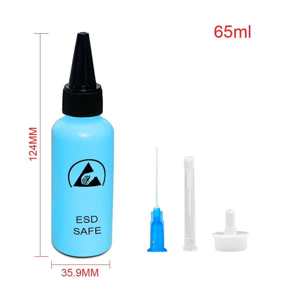 Alcohol Bottle, Solvent Dispensing, Mobile Phone Repair, Anti-Static, Leak-Proof, With Needle, 65ML