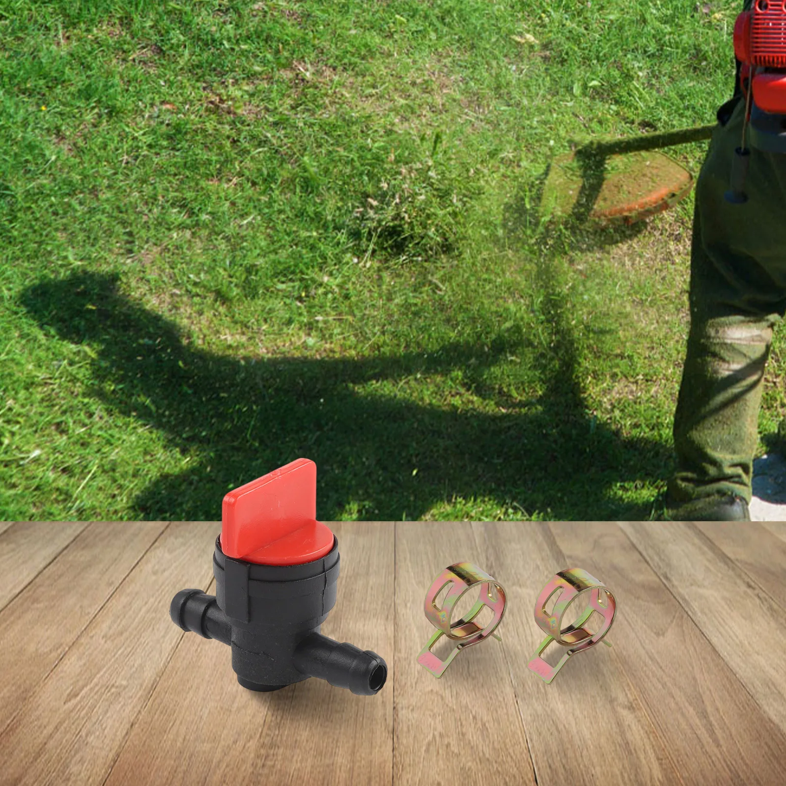 Petrol Oil Or Diesel Shut-off Valve Petrol Tap With 2 Clamps Petrol Diesel For 6-8mm Ø Hose Garden Tools Lawn Mower Parts