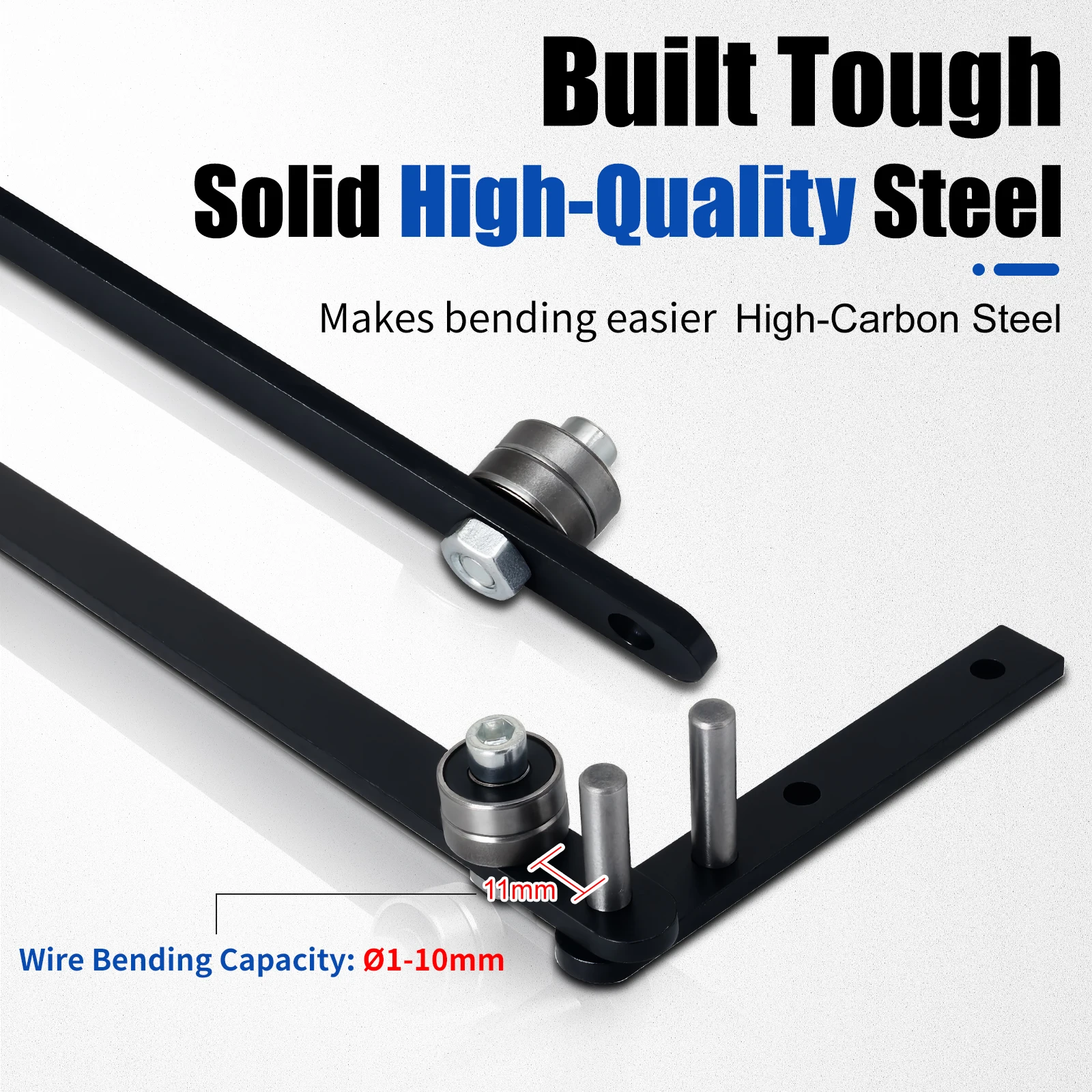 Manual Rebar Bender for 1-8mm Steel Wire Multi Angle Bending Tool High Carbon Steel Easy Install Durable Heavy Duty