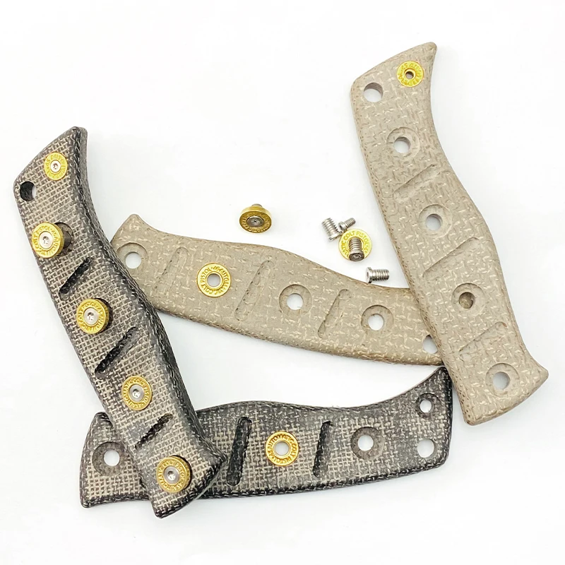 1pair Micarta Blade Handle Patch for BM Fixed Admas 375 Knife Folding With 5 Pairs Brass Screws Knife Patch Material DIY Parts