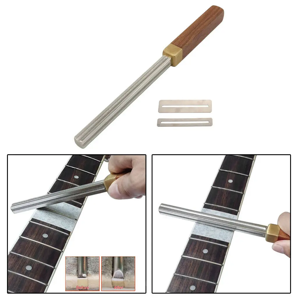 Guitar Fret Crowning File Diamond Guitar Fret Repairing Tool Luthier Tool Fret File Neck Protector Sheet For Ukuleles Bass Banjo