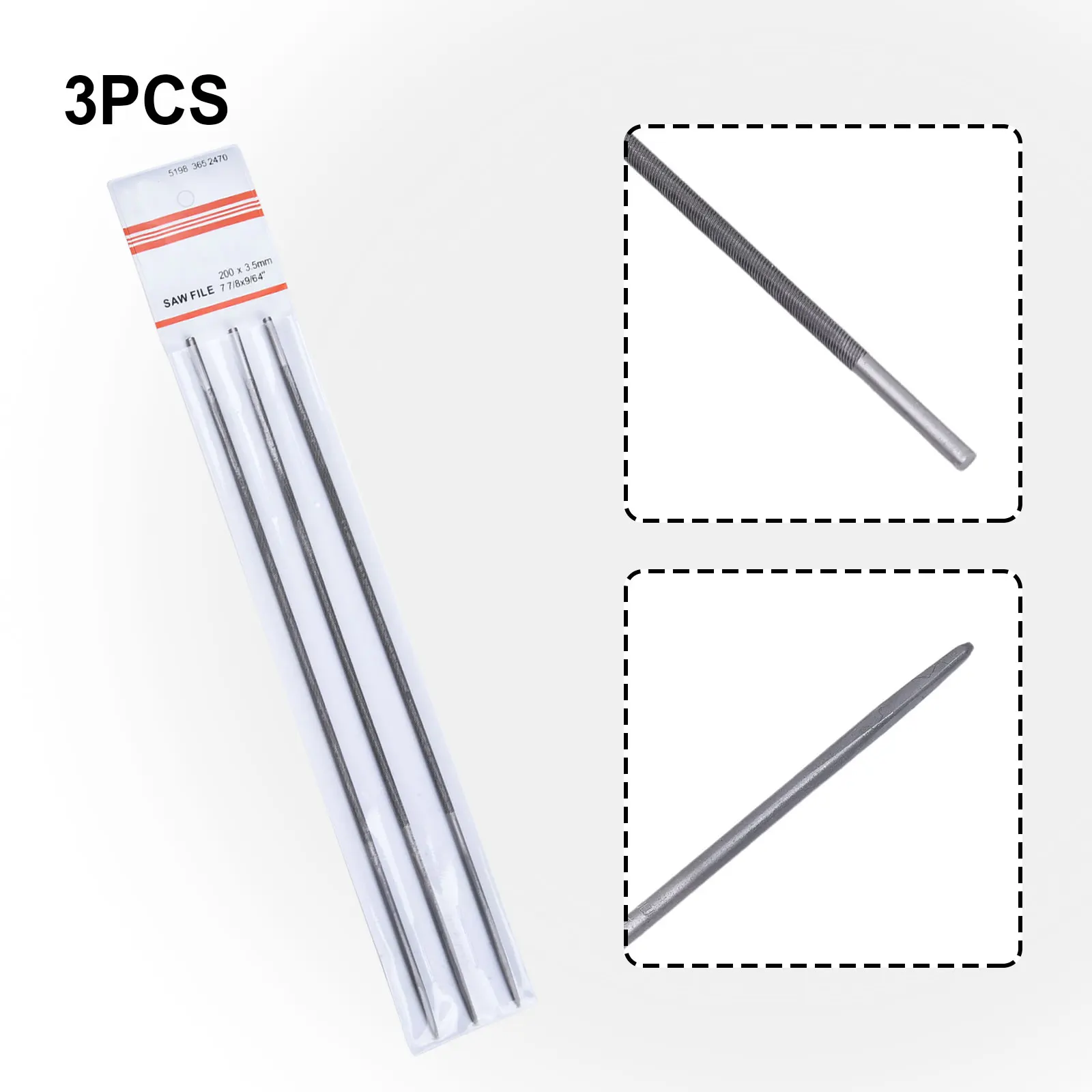 3 /6 Pieces 3 5mm Chainsaw Chain File Set Metal Files For Chainsaw Chains Portable And Tools For Chain Maintenance