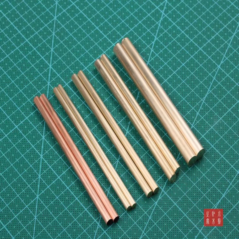 H62 Brass Rods 2-8mm X 100mm, Knife Pins Round Bolts for Knife Handle, DIY Knife Making Fittings Hardware, Metal Dowel Pins