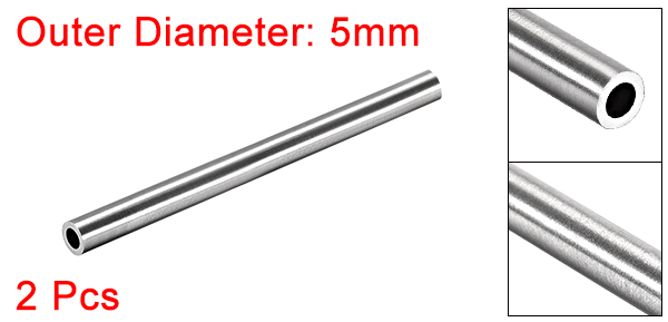 Uxcell 2Pcs 304 Stainless Steel Round Tubing 3mm 4mm 5mm OD 250mm Length Seamless Straight Pipe Tube 0.2mm-1mm Wall Thickness