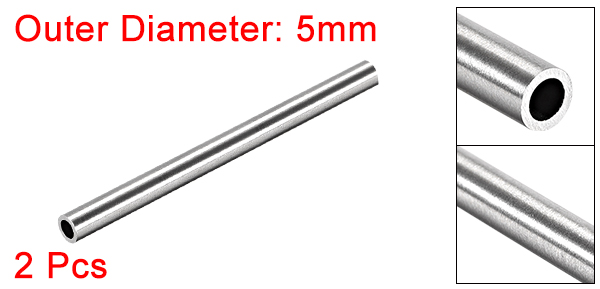 Uxcell 2Pcs 304 Stainless Steel Round Tubing 3mm 4mm 5mm OD 250mm Length Seamless Straight Pipe Tube 0.2mm-1mm Wall Thickness