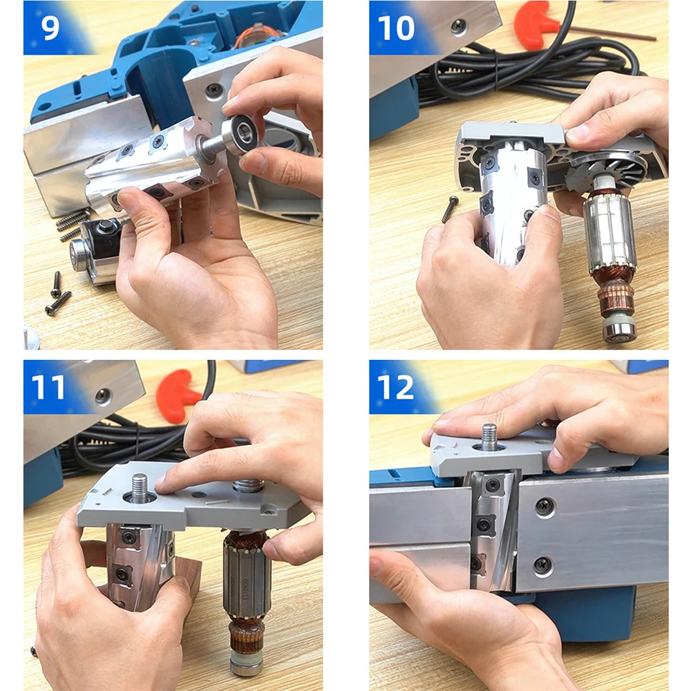 Woodworking Electric Press Planer Spiral Knife Shaft Hand-held Electric Planer Spiral Cutter Aluminum Alloy Cross Cutting Planer