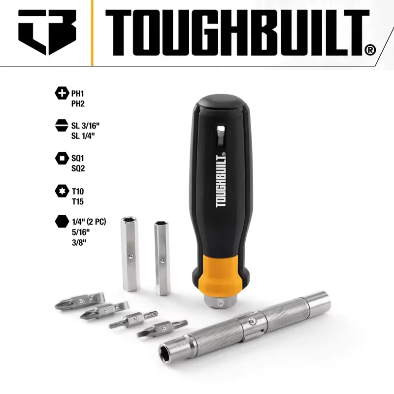 TOUGHBUILT High Hardness Aluminum Alloy Steel Cutter Head High Torque Rubber Handle Screwdriver Sold Separately Hand Tools