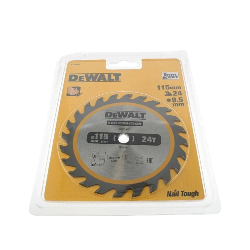 DEWALT DT20420 Circ Saw Blade Cordless Framing 115mmx9.5mm 24T Carpentry Professional Sharp Cutting Power Tool Accessories