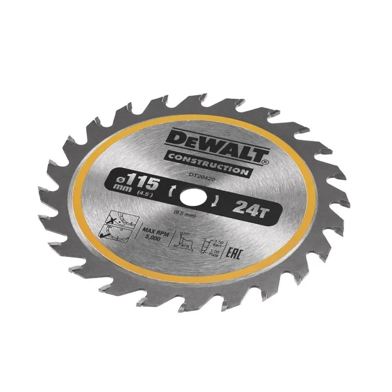 DEWALT DT20420 Circ Saw Blade Cordless Framing 115mmx9.5mm 24T Carpentry Professional Sharp Cutting Power Tool Accessories