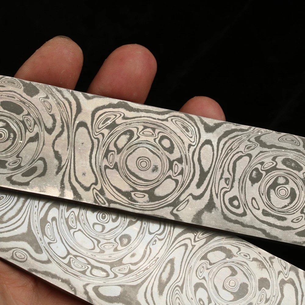 120 Layers Stainless Damascus Steel Billet Bar, Knife Making, Tool Making Steel Blank, Hardened HRC62. No Core.