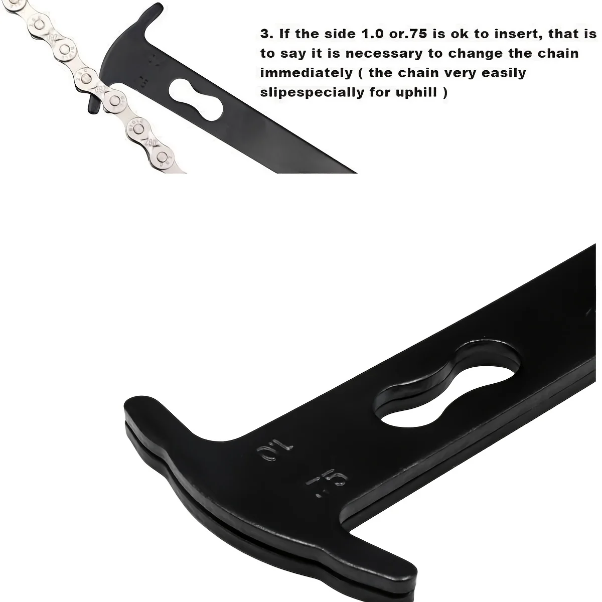 Bike Chain Wear Indicator Chain Checker Gauge Measurement Repair Tool Ruler for Road Mountain Hybrid Bicycl