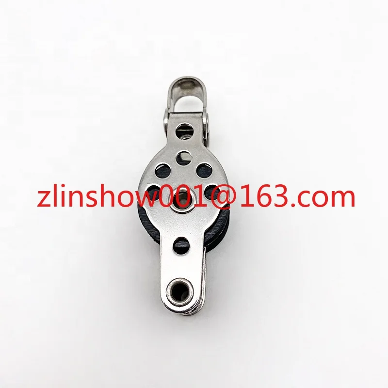 Marine Boat Accessories Stainless Steel Double Nylon Sheaves Pulley Block for 4mm Rope