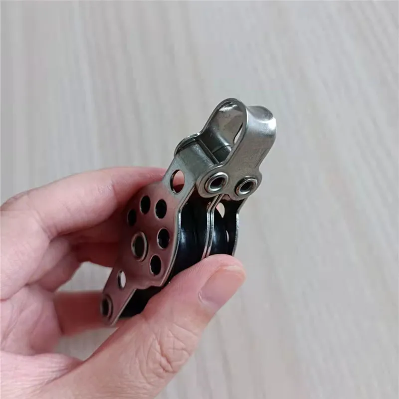 Marine Boat Accessories Stainless Steel Double Nylon Sheaves Pulley Block for 4mm Rope
