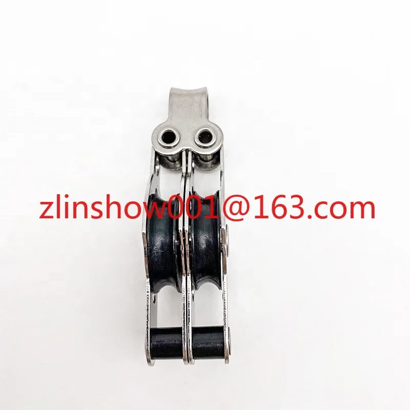 Marine Boat Accessories Stainless Steel Double Nylon Sheaves Pulley Block for 4mm Rope