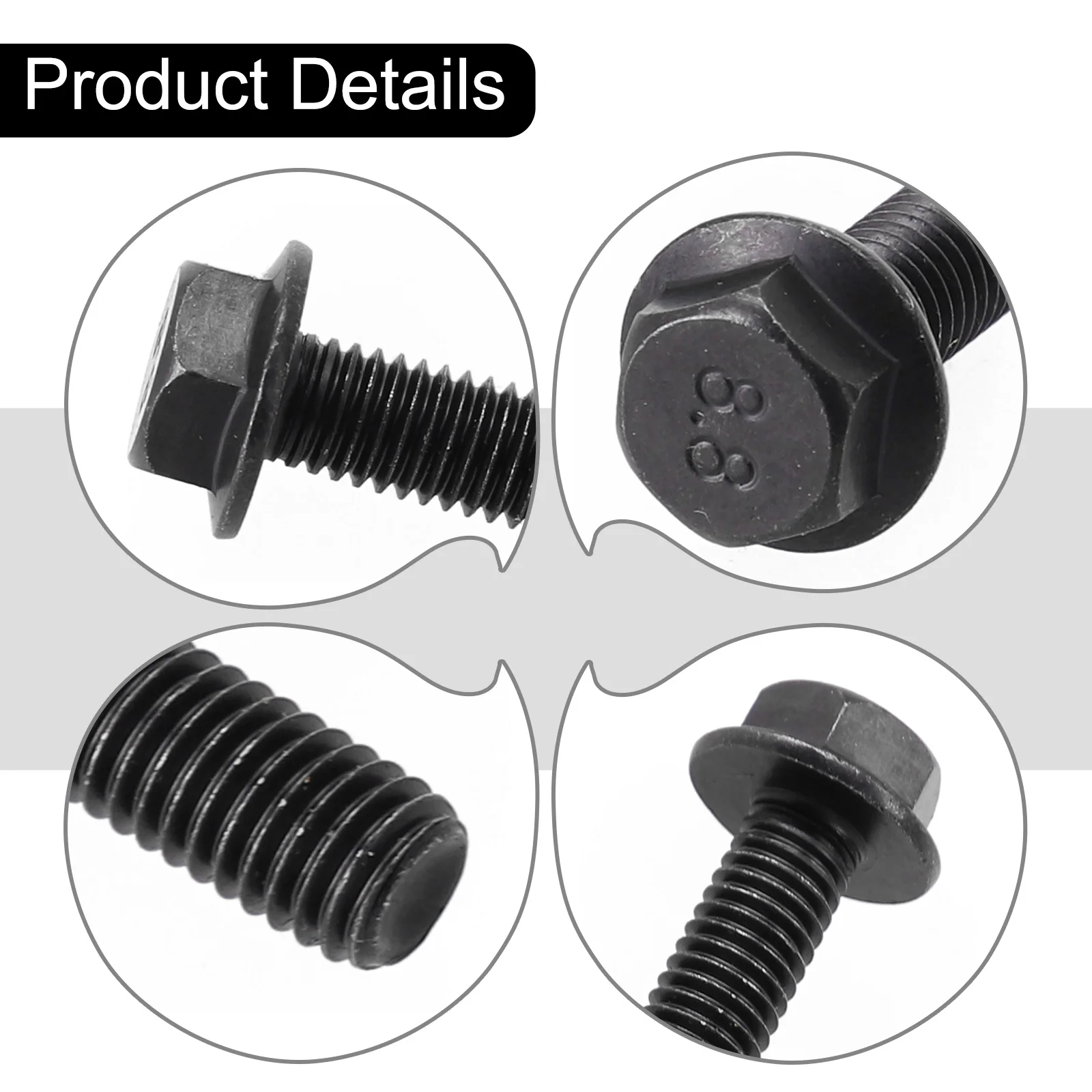 1pcs Metal Saw Blade Bolt M8 X 20mm Left Hand Thread Hex Head Flange For Cutting Machine Tool Miter Saw Blade Screw Bolt 