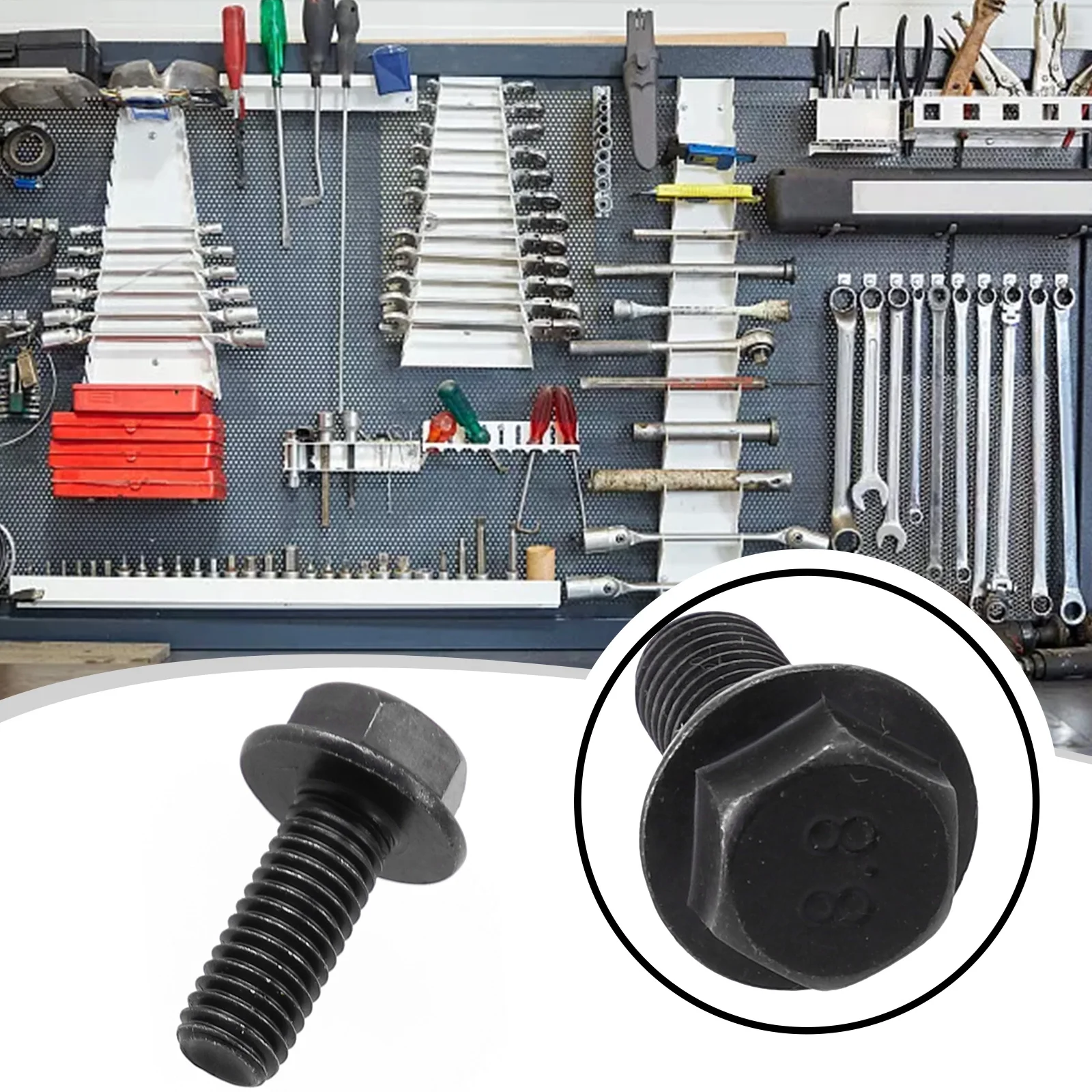 1pcs Metal Saw Blade Bolt M8 X 20mm Left Hand Thread Hex Head Flange For Cutting Machine Tool Miter Saw Blade Screw Bolt 