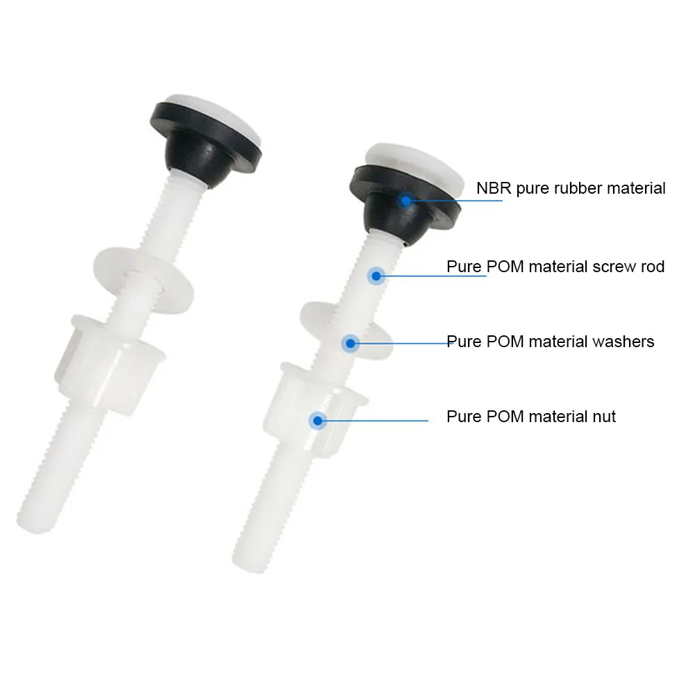 Rubber Pad Set Water Tank Screws Toilet Plastic And Rubber Thread Diameter X 0.35\\\" Toilet Fixing Screw 8 X 2.4cm