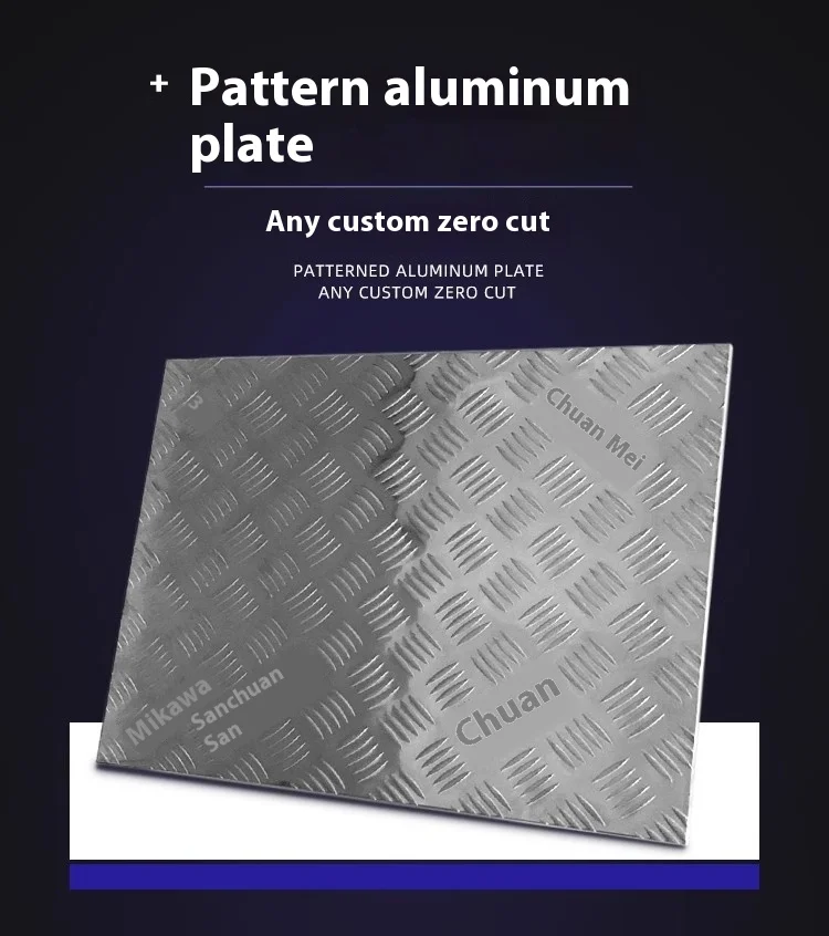 Aluminum Alloy Pattern Plate Anti-Slip Embossed Aluminum Plate High Hardness Corrosion Resistant Custom Size