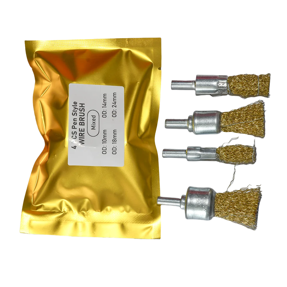 4pcs Wire Brush Wheel Cup Brush Set 1/4 Inch Shank Wire Wheel for Drill Attachment 0.012 Inch Wire Wheel