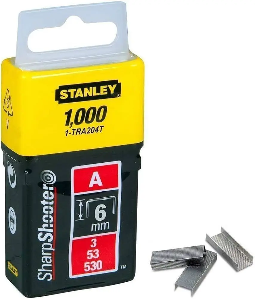 STANLEY 1000PCS 6mm A-Type Light Duty Staples 1-TRA204T