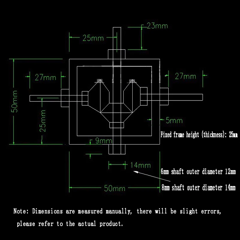 Transmission Reversing Gearbox Dual Output Shaft Bevel Gear Angle Converter Speed Ratio 1:1 Alloy Frame 90 Degree Right Angle