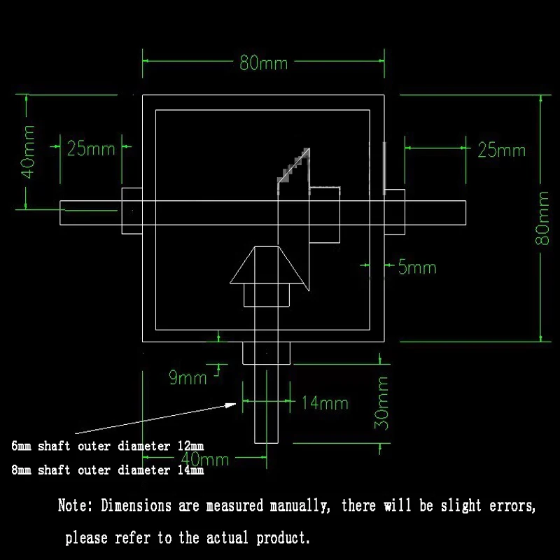 Transmission Reversing Gearbox Dual Output Shaft Bevel Gear Angle Converter Speed Ratio 1:1 Alloy Frame 90 Degree Right Angle