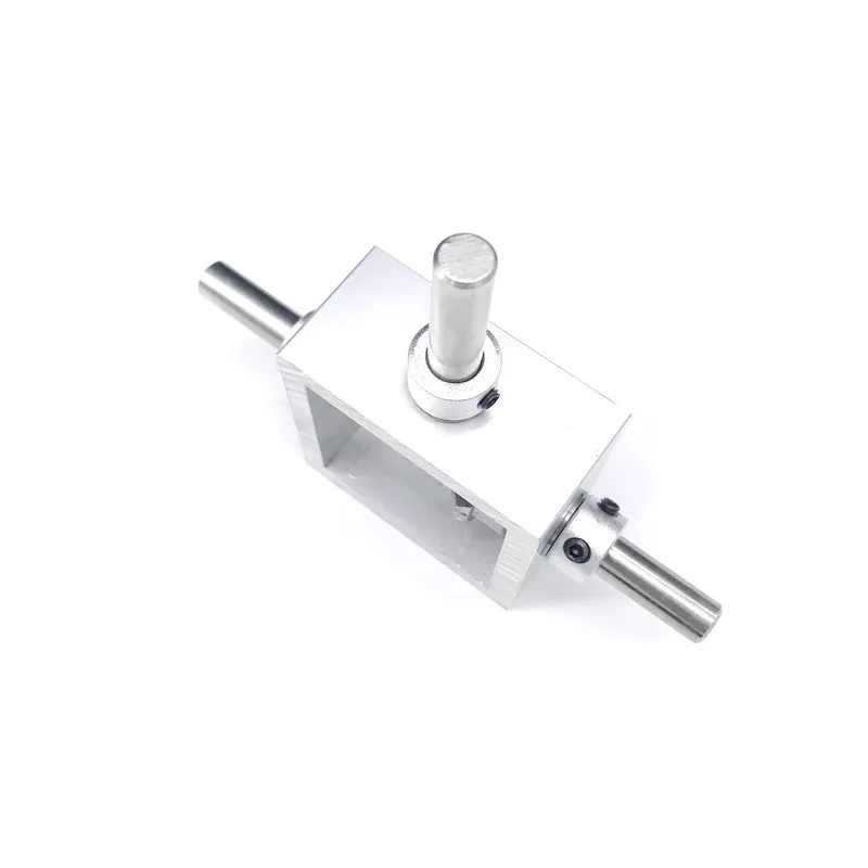 Transmission Reversing Gearbox Dual Output Shaft Bevel Gear Angle Converter Speed Ratio 1:1 Alloy Frame 90 Degree Right Angle