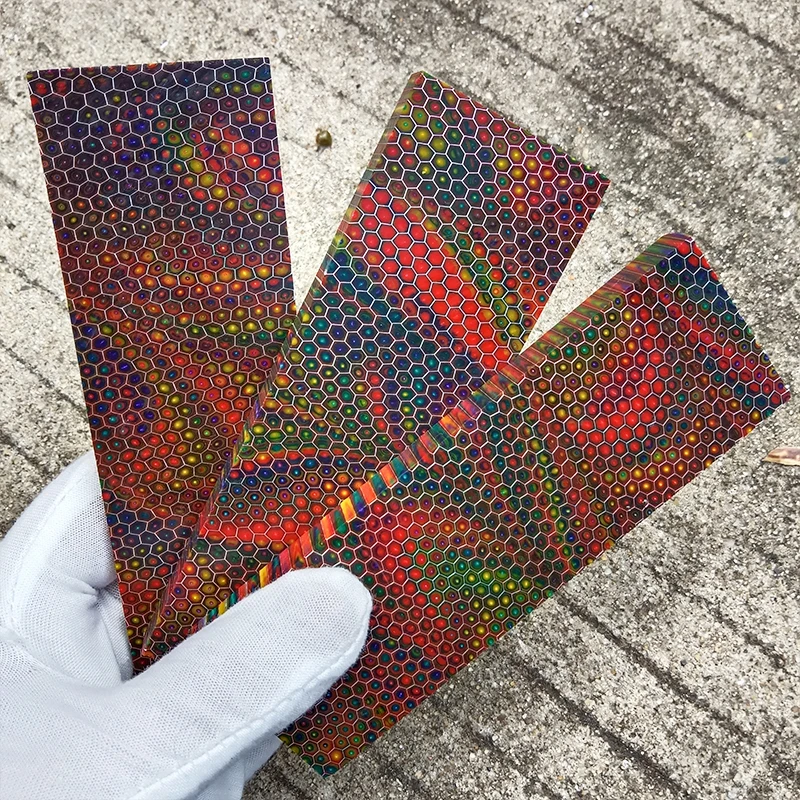 2pieces Mixed Color C-Tek Honeycomb Resin Material for DIY Knife Handle Making Material Plate Resin Compound Material 120x40x8mm