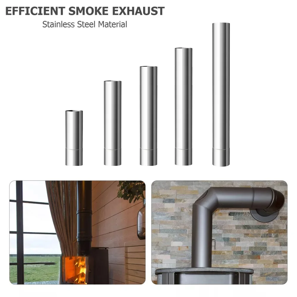 Chimney Flue Pipe Exhaust Pipe 0.2-0.5M Multi-model Stainless Steel Chimney Liner Flue Stove Pipe Water Heater Heating System