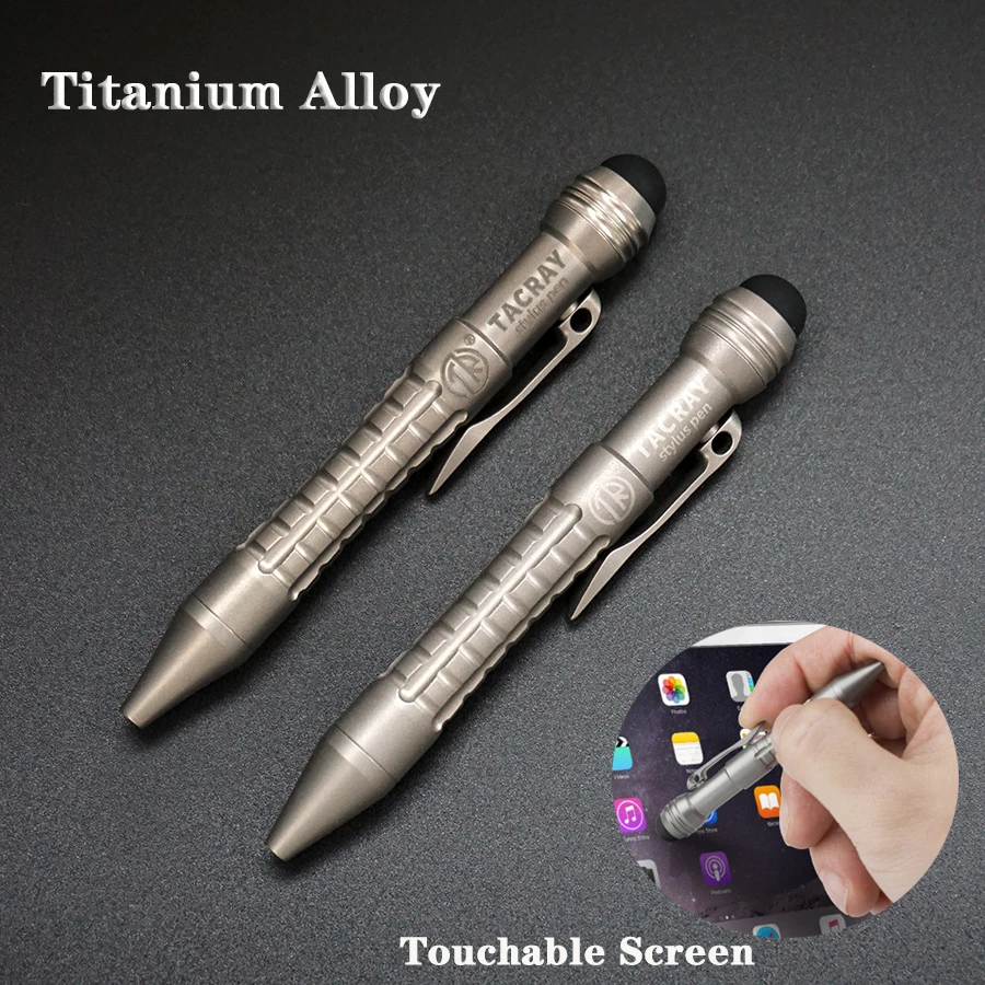 Titanium Alloy Mini Tactical Pen Bolt Action Mini Pen Multifunction Pocket EDC Pen Keychain Writing pen Window Breaking Tool
