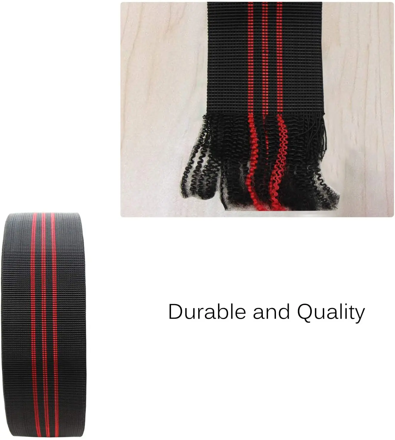 Black Chair Webbing, Elastic, Elasbelt, 2" Wide, Forty 36Ft /472inch/1200cm Roll, Latex, Band, Repair and Modification