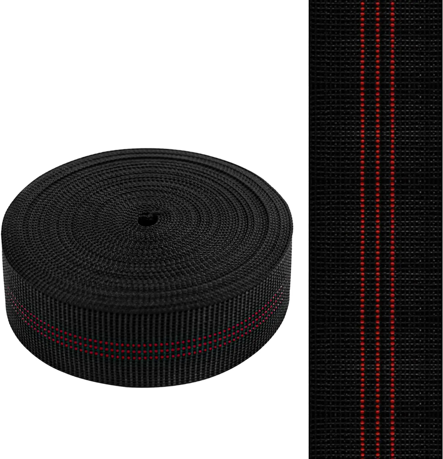 Black Chair Webbing, Elastic, Elasbelt, 2" Wide, Forty 36Ft /472inch/1200cm Roll, Latex, Band, Repair and Modification