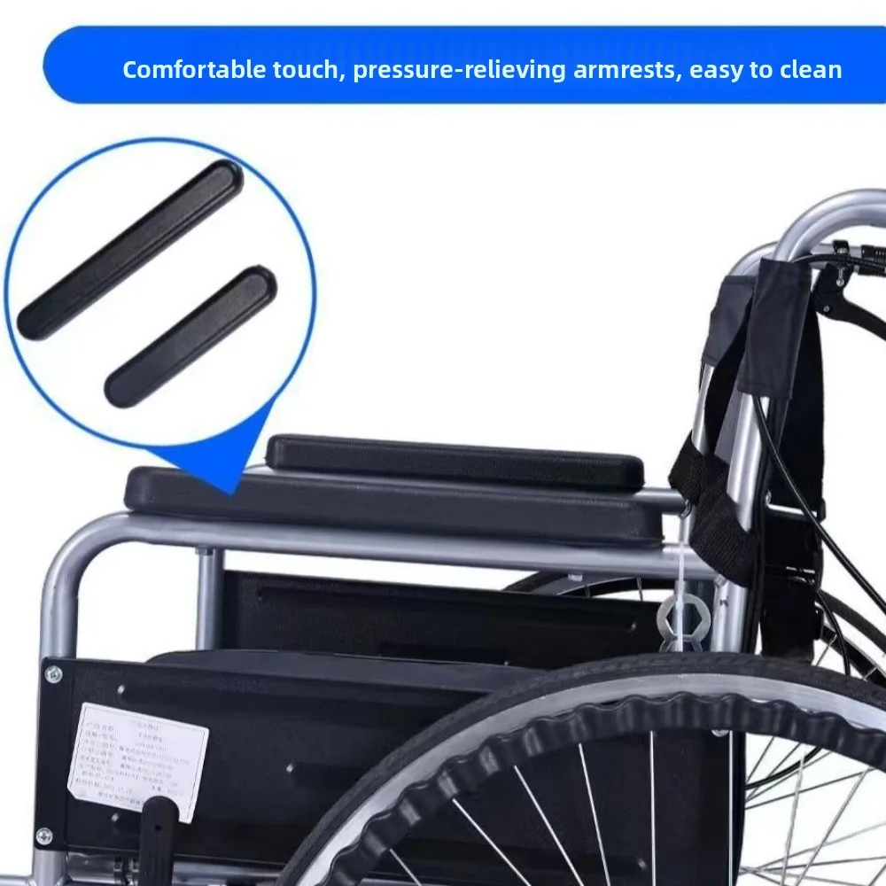 2PCS Comfortable Wheelchair Armrest Pad Sponge Leather Spare Part Arm Rest with Screw Soft Arm Pads Cover Arm Rest Support